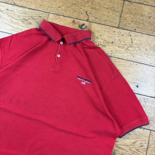Vintage Ralph Lauren Polo Sport Red Polo T-Shirt - XL