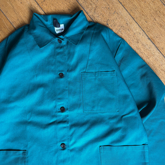 Vintage French Chore Workwear Jacket Green Overcoat - M