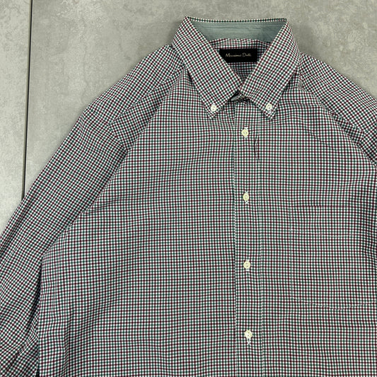 Vintage Massimo Dutti Green Red Check Button Down Shirt - L