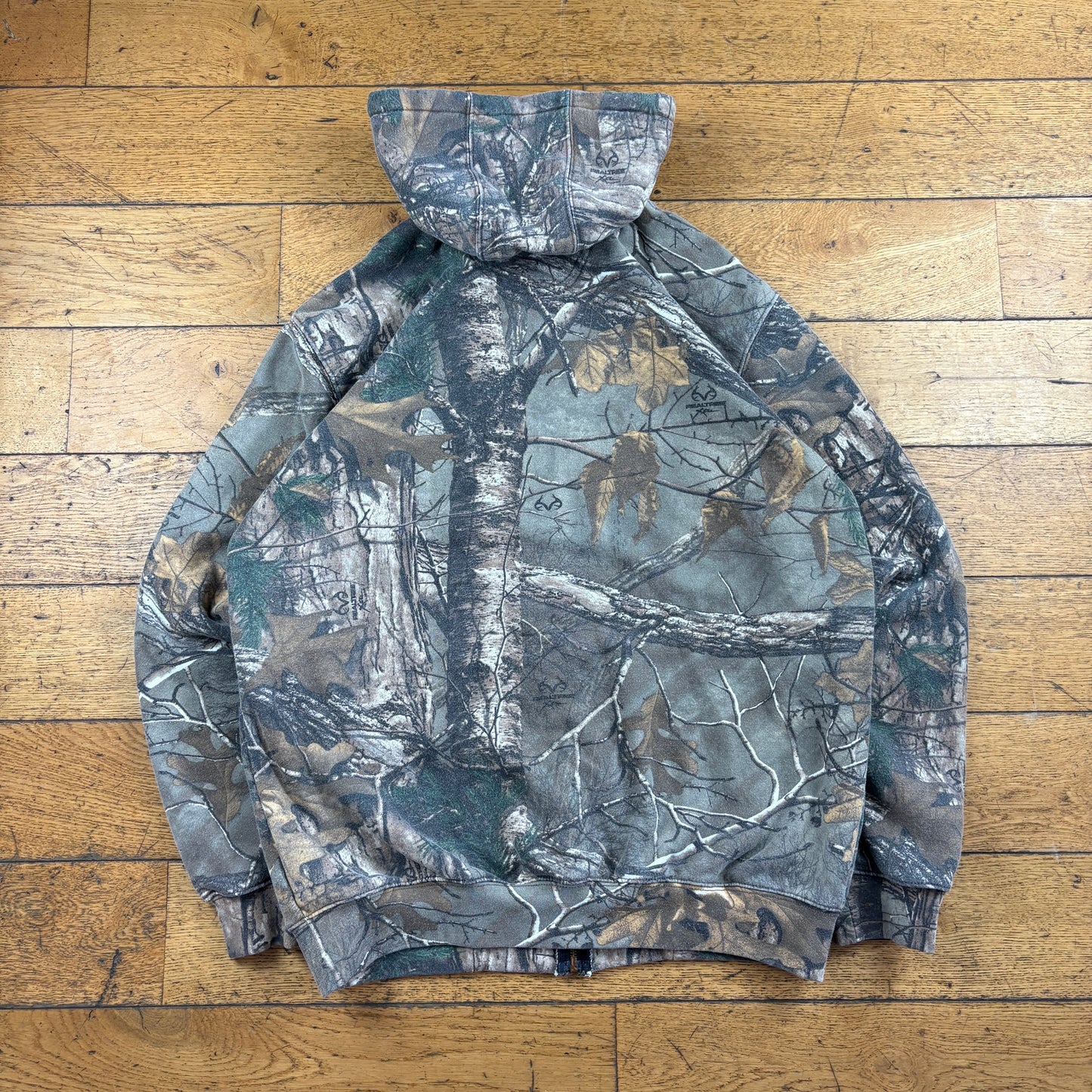 Vintage Carhartt Real Tree Camo Khaki Hoodie Sweatshirt - M