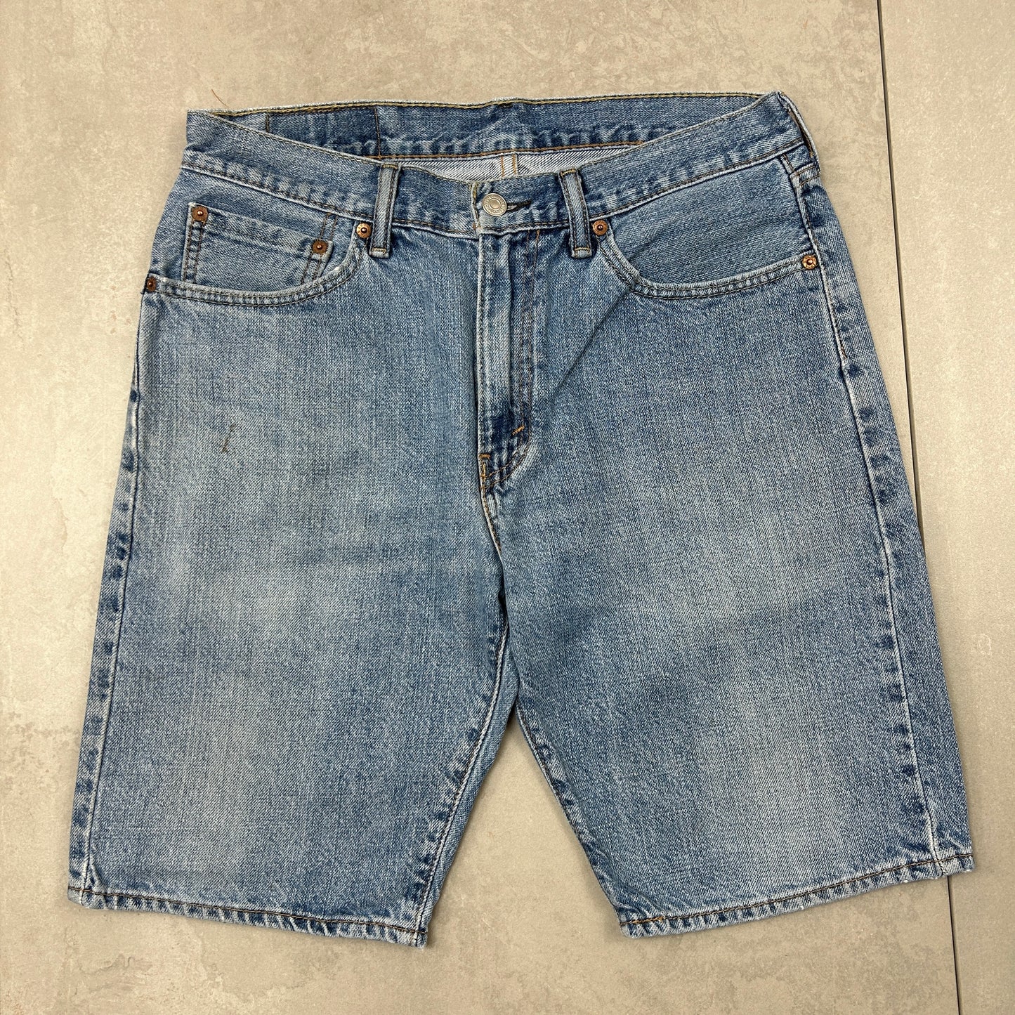 Vintage Levis 505 Blue Baggy Denim Shorts - 32