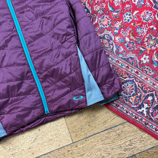 Oakley Lightweight Puffer Down Burgundy Womens Jacket Coat - XS