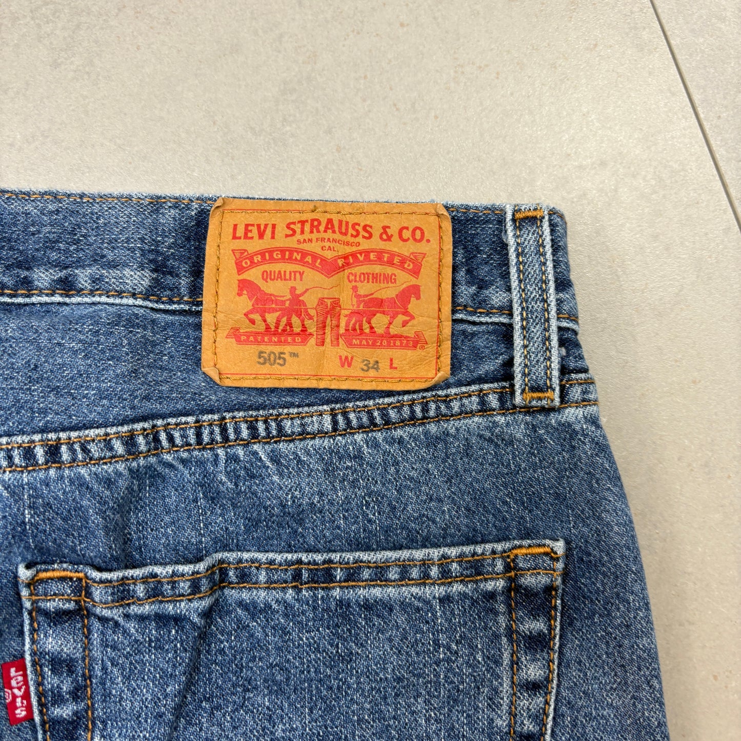 Vintage Levis 505 Blue Denim Shorts - 34