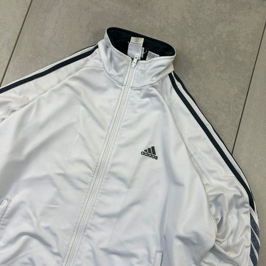 Vintage Adidas White Tracksuit Track Shell Windbreaker Jacket - L
