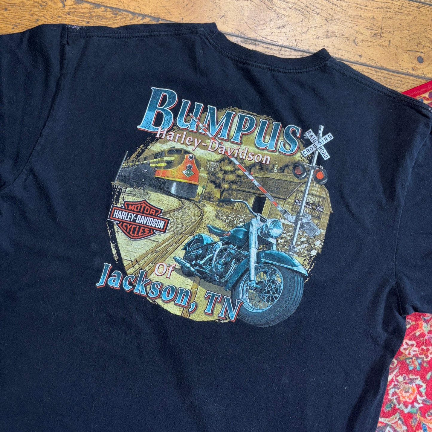 Vintage Harley Davidson Black Skull Graphic T-Shirt - 2XL