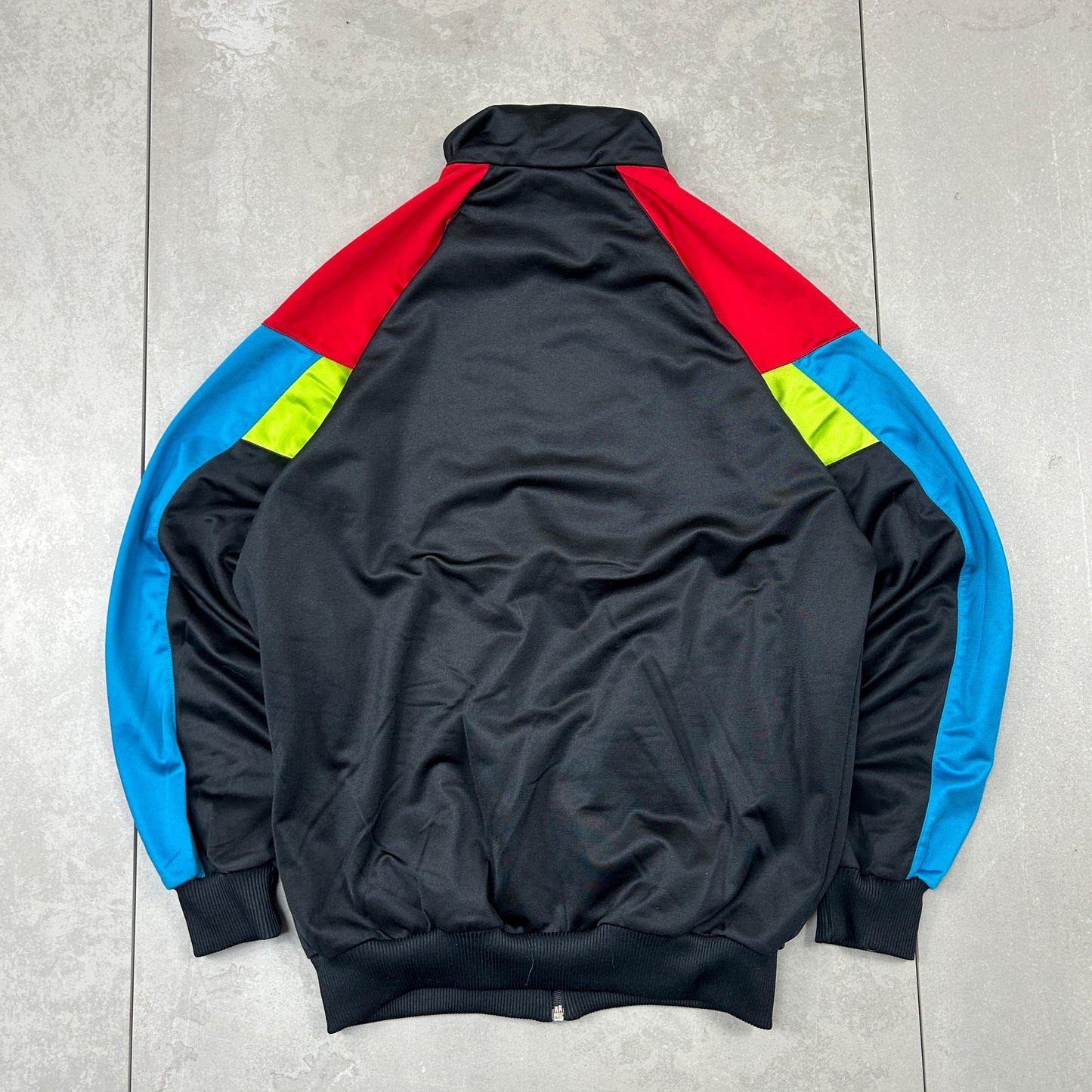Vintage 80s Adidas Black Tracksuit Track Shell Windbreaker Jacket - M