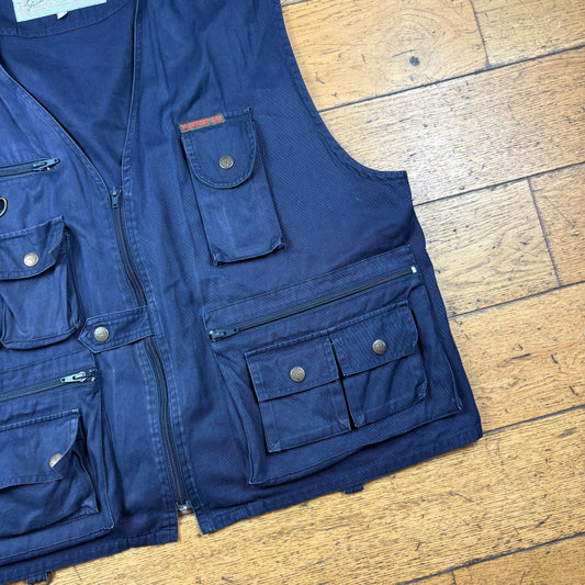 Vintage Navy Altair Fishing Hunting Gilet Vest - L