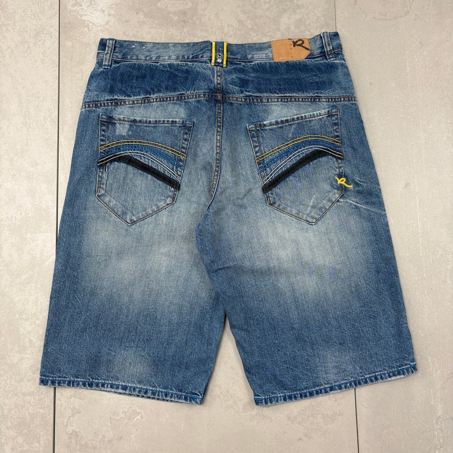 Vintage Rocawear Embroidered Hip Hop Baggy Blue Shorts Jorts - 42