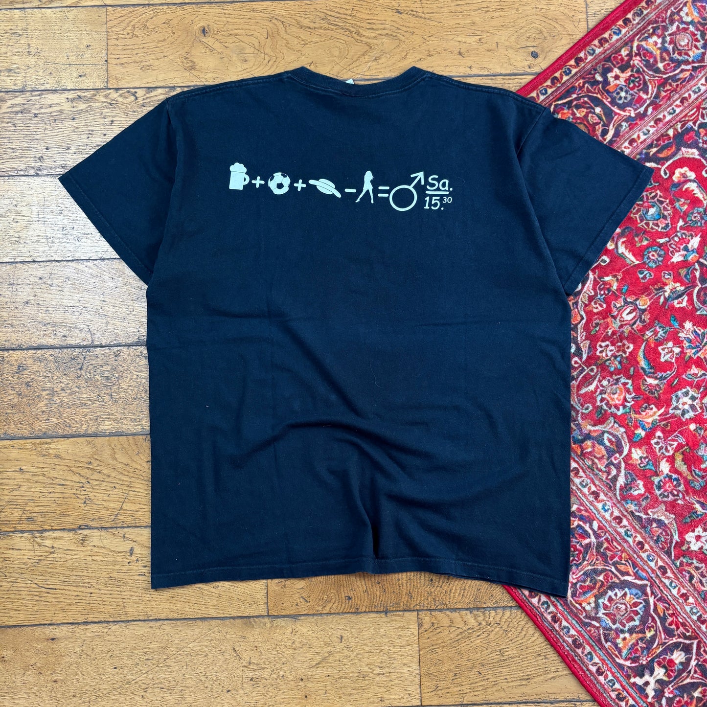 Vintage Funny Black Graphic T-Shirt - XL