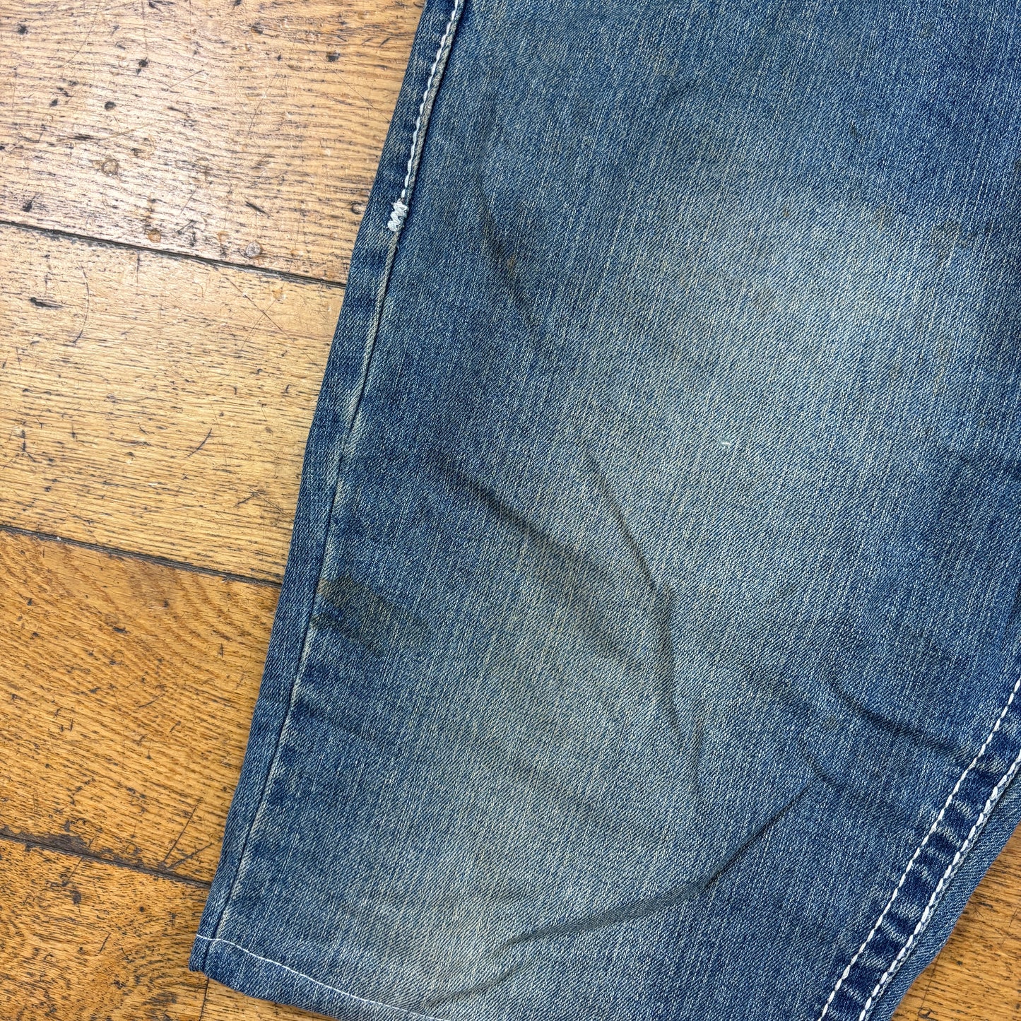 Vintage True Religion Blue Embroidered Y2K Shorts Jorts - 41