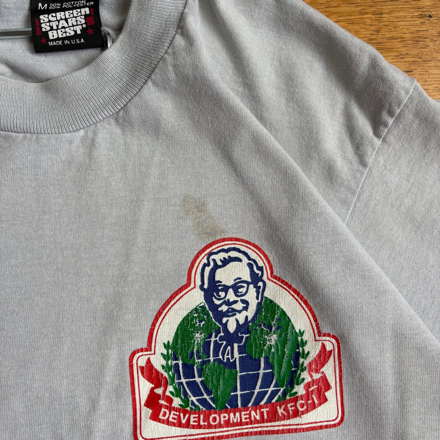 Vintage 90s KFC Single Stitch Grey Graphic T-Shirt - XS