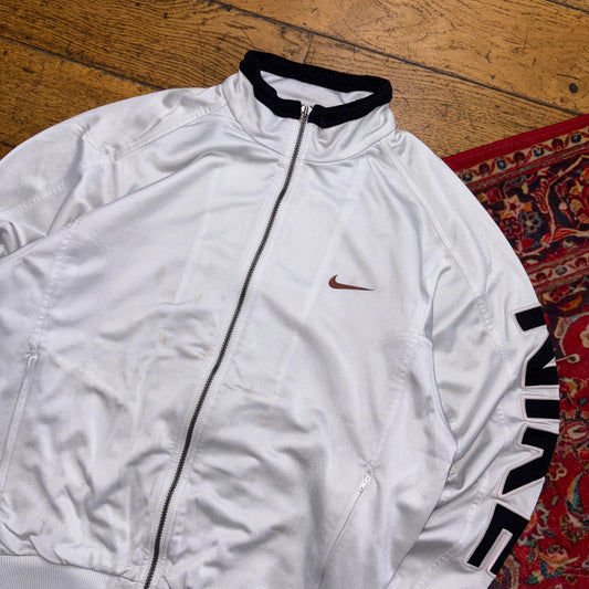 Vintage Nike 90s White Tracksuit Track Shell Windbreaker Jacket - M