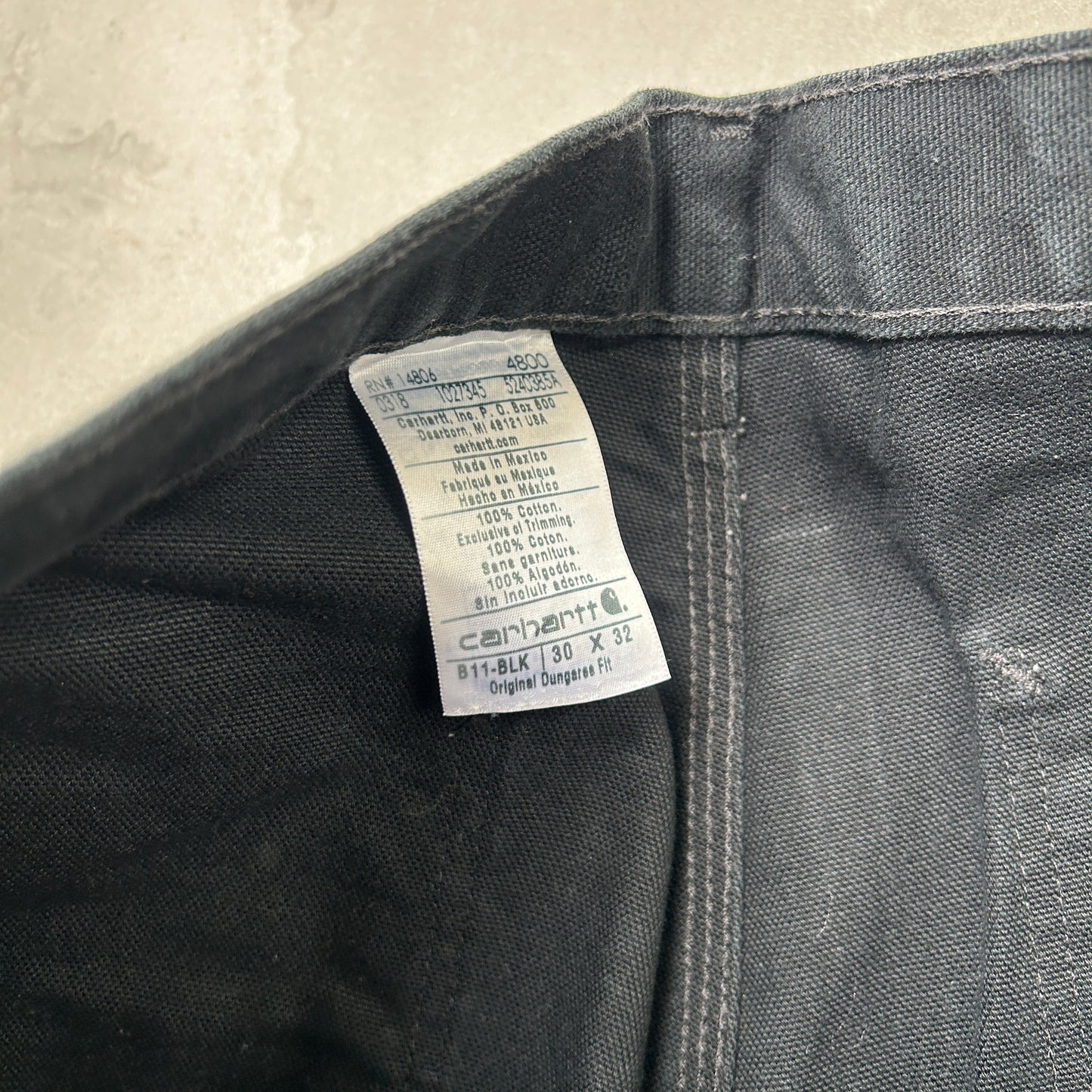 Vintage Carhartt Black Workwear Carpenter Baggy Trousers - 30