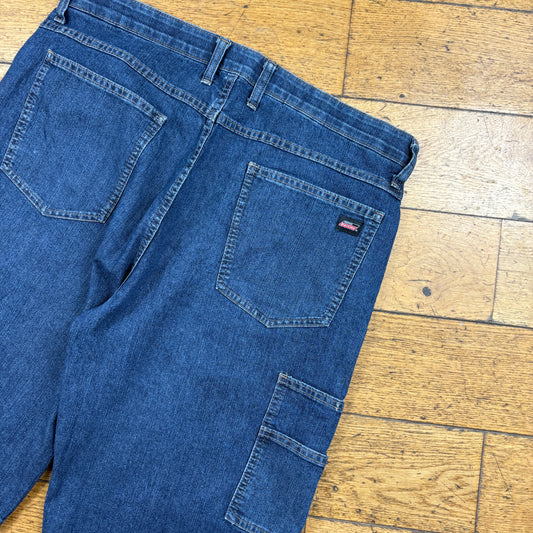 Vintage Dickies Workwear Carpenter Blue Baggy Shorts - 36