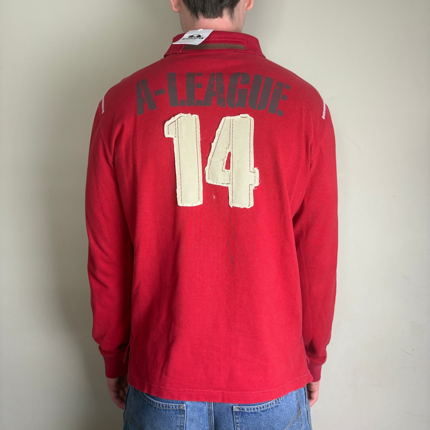 Vintage Adidas Red Long Sleeve Rugby Polo Shirt - M