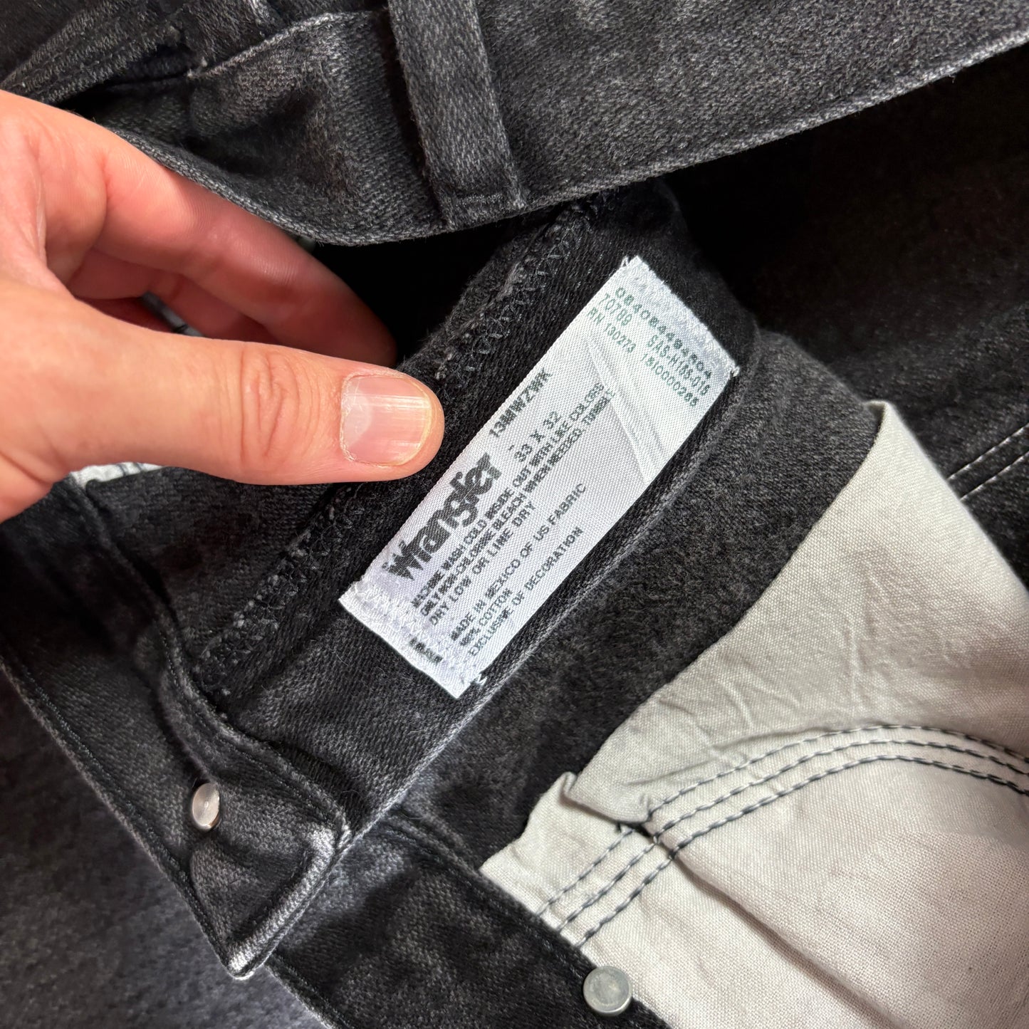 Vintage Wrangler Black Straight Denim Workwear Jeans - 33