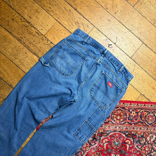 Vintage Dickies Workwear Carpenter Baggy Blue Jeans - 38L