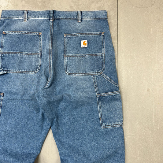 New Carhartt Double Knee Carpenter Baggy Blue Jeans - 36