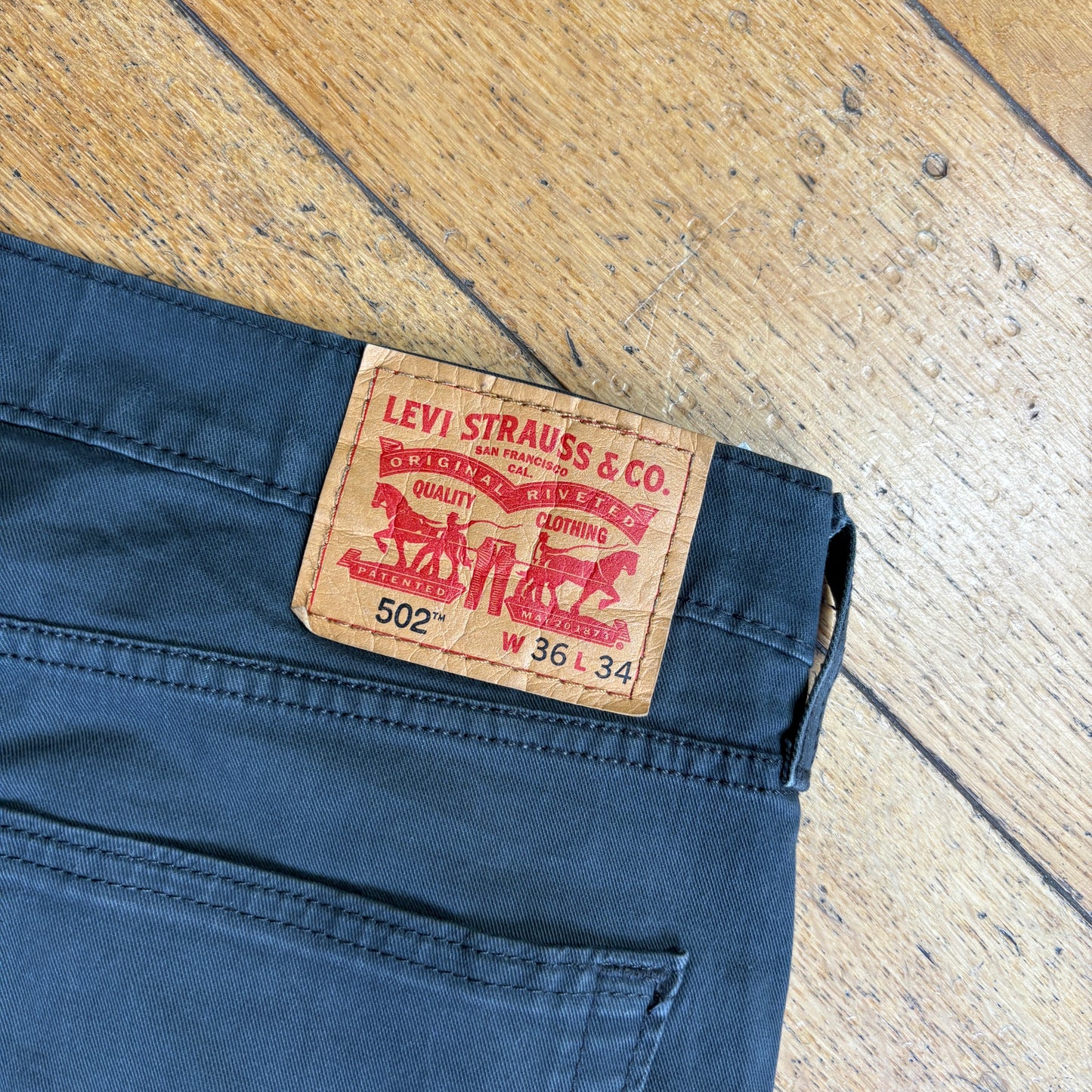 Vintage Levis 502 Straight Grey Chino Trousers Denim Jeans - 38