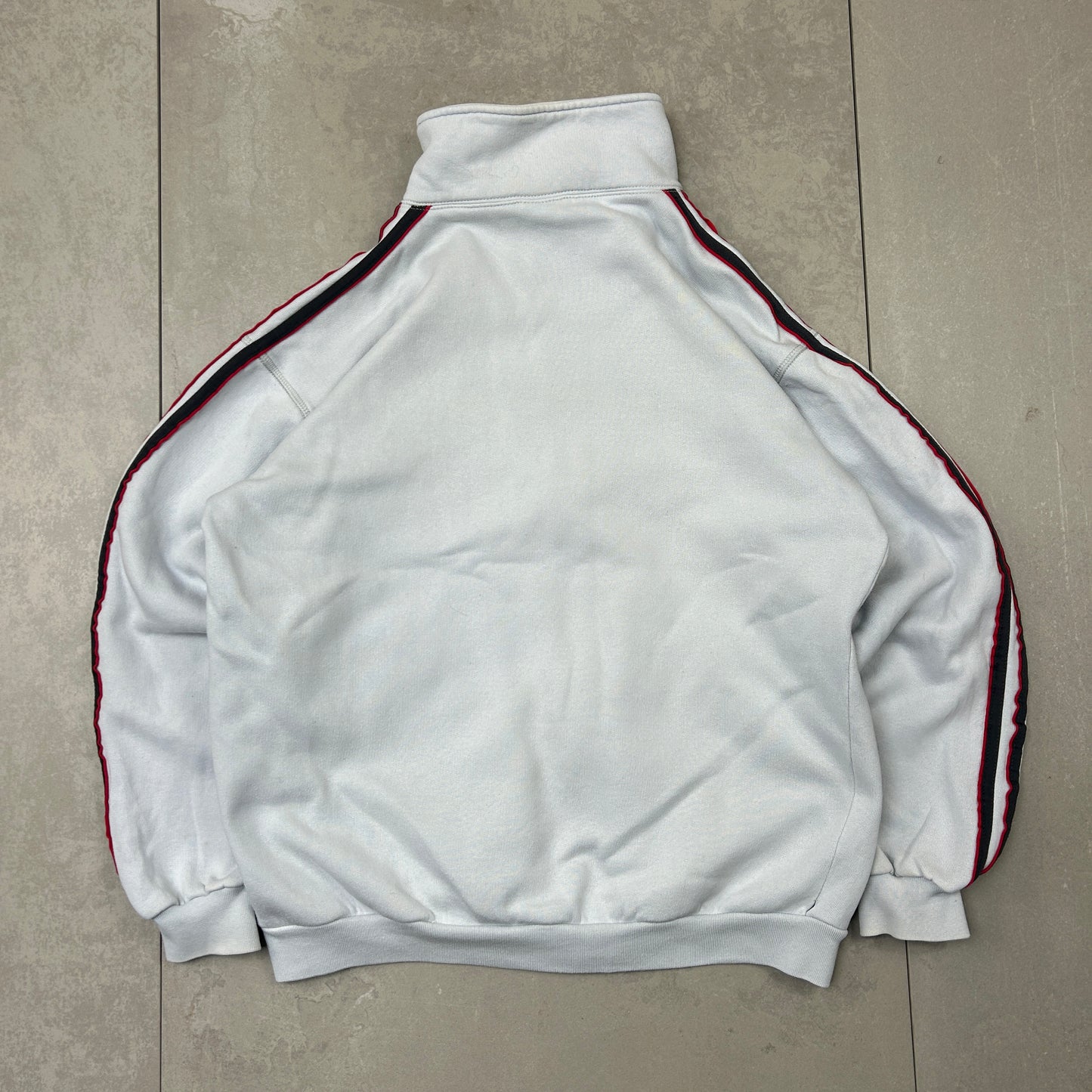 Vintage Adidas Light Blue Embroidered Zip Sweatshirt - L