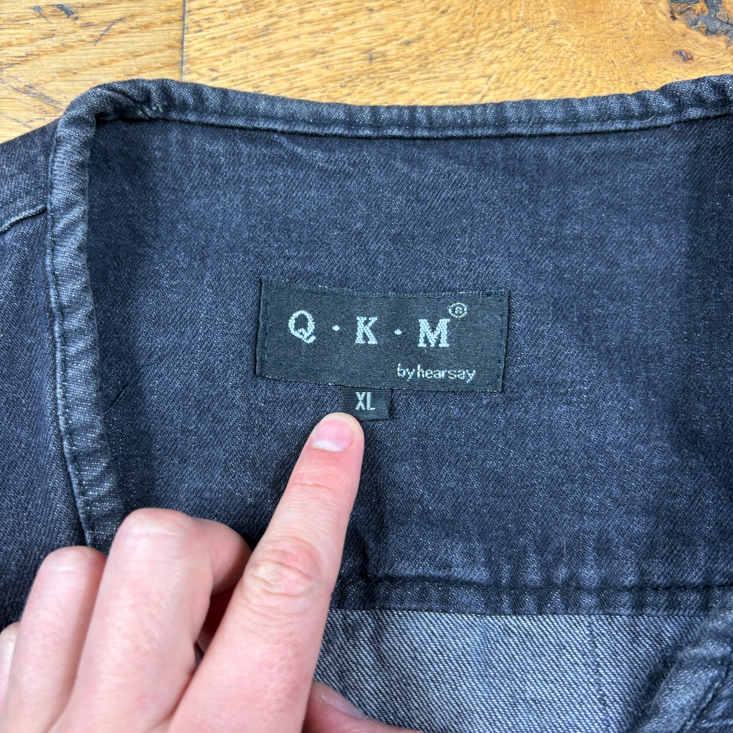 Vintage Black Denim Hunting Fishing Gilet Vest - XL