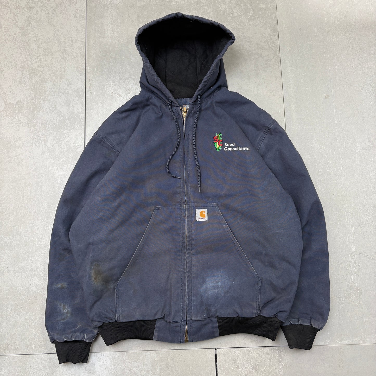 Vintage Carhartt Navy Active Workwear Jacket - XL
