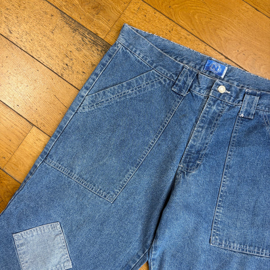 Vintage Carpenter Hip Hop Blue Straight Shorts Jorts - 38