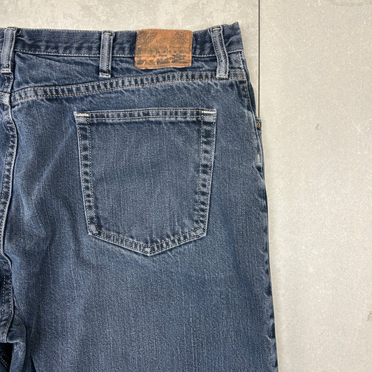 Vintage Wrangler Dark Blue Straight Denim Workwear Jeans - 42