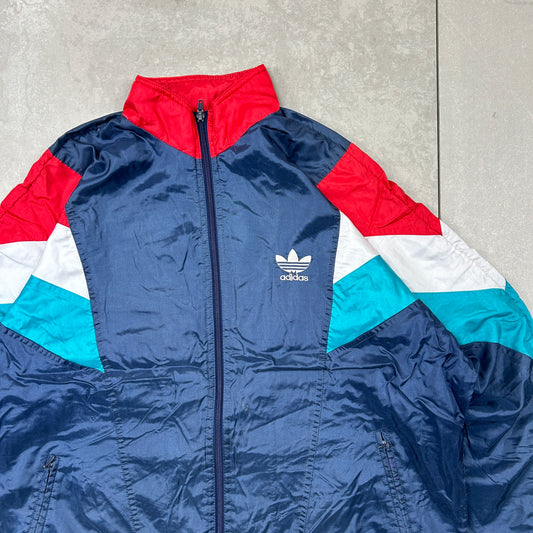 Vintage 80s Adidas Navy Tracksuit Track Shell Windbreaker Jacket - L