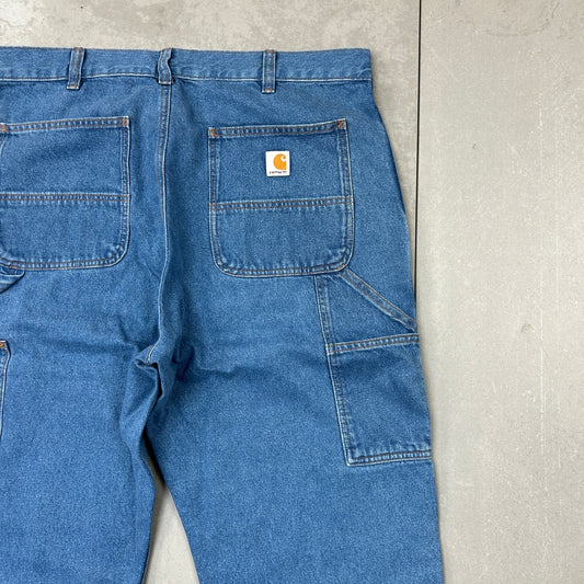 New Carhartt Double Knee Carpenter Baggy Blue Jeans - 36