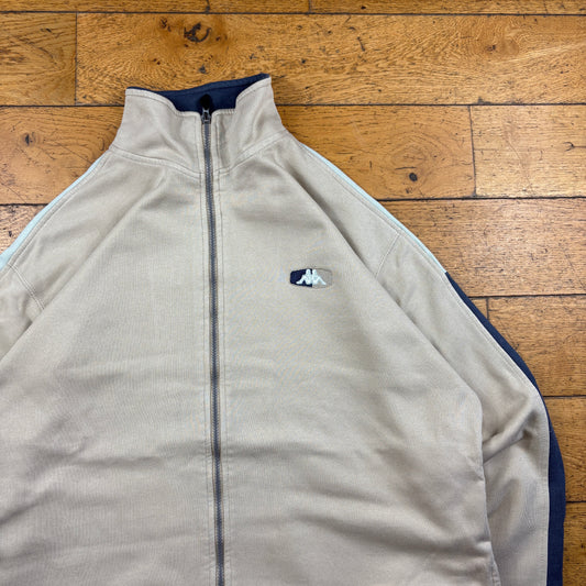 Vintage Kappa Embroidered Cream Zip Sweatshirt - XXL
