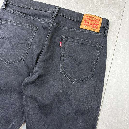 Vintage Levis 511 Black Denim Shorts - 36