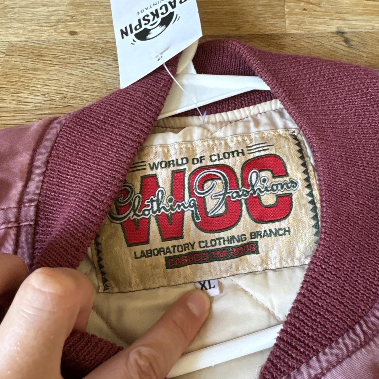 Vintage Pink Burgundy Embroidered Bomber Jacket - XL