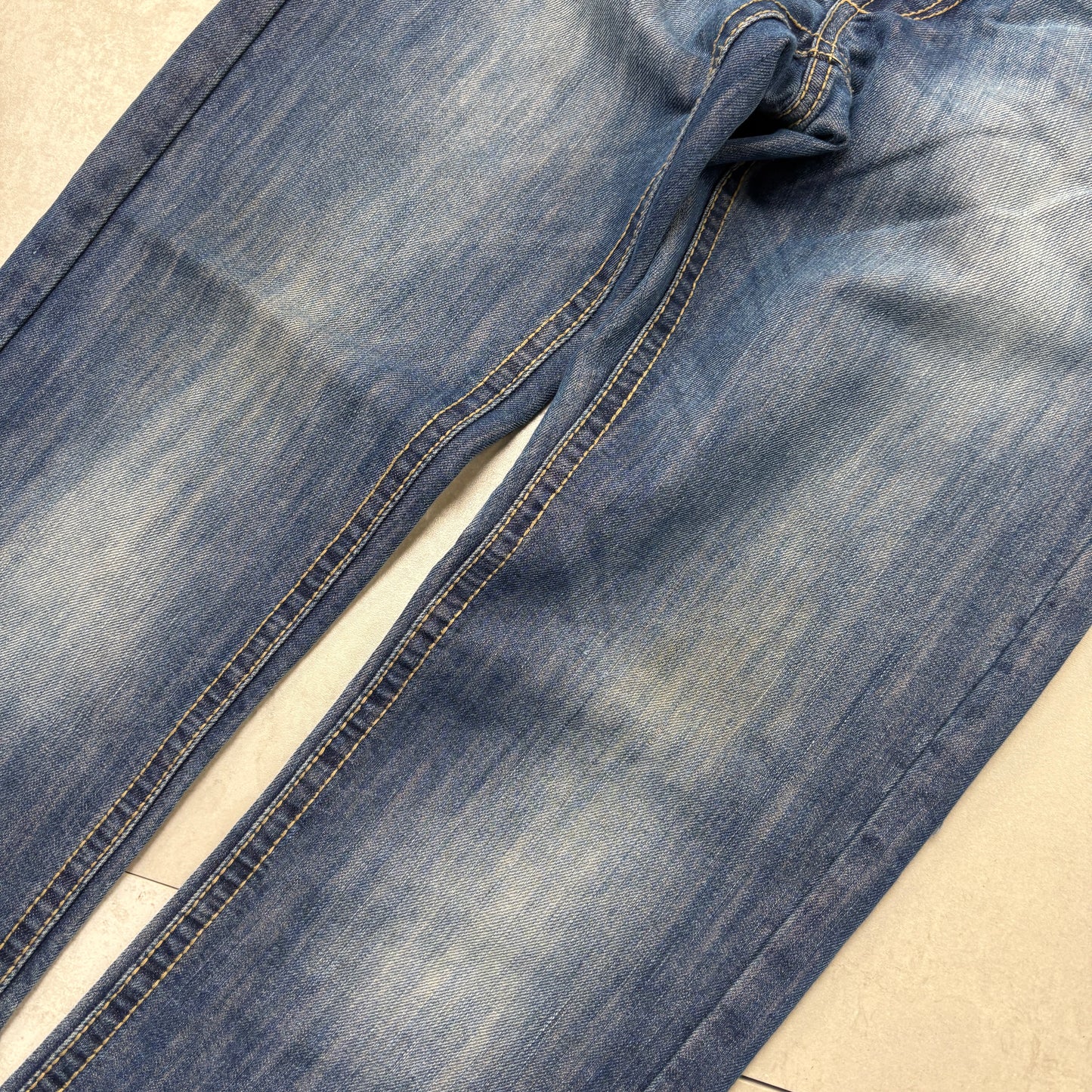 Vintage Embroidered Hip Hop Straight Blue Jeans - 30
