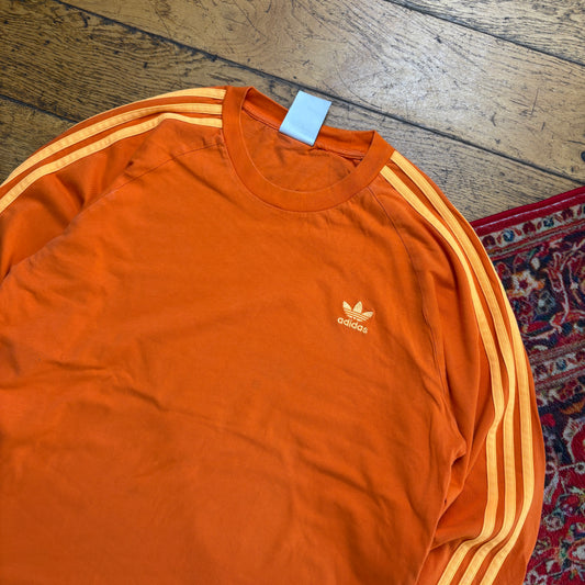 Vintage Adidas Orange Long Sleeve T-Shirt - M