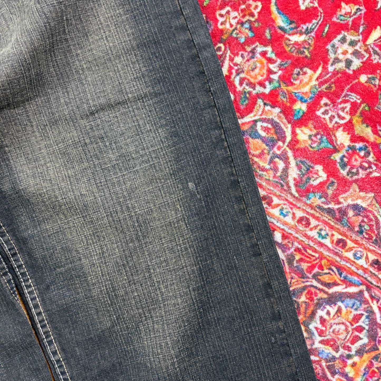 Vintage Black Embroidered Y2K Hip Hop Baggy Jeans - 36