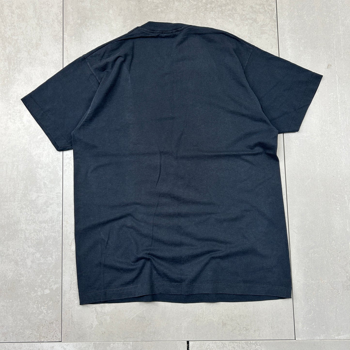 Vintage 90s Single Stitch Pizza Graphic Black T-Shirt - M