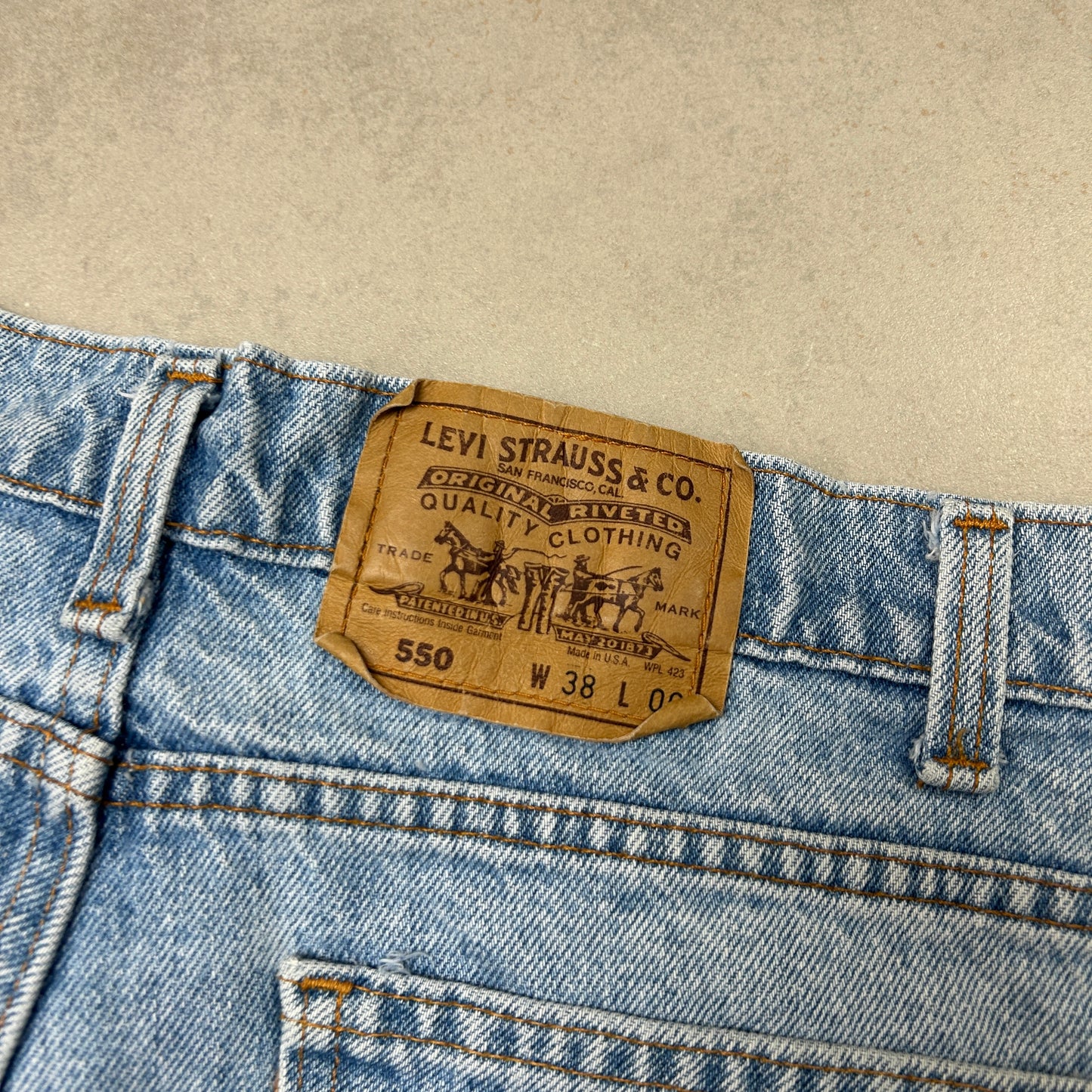 Vintage Levis 550 Baggy Denim Blue Shorts - 36