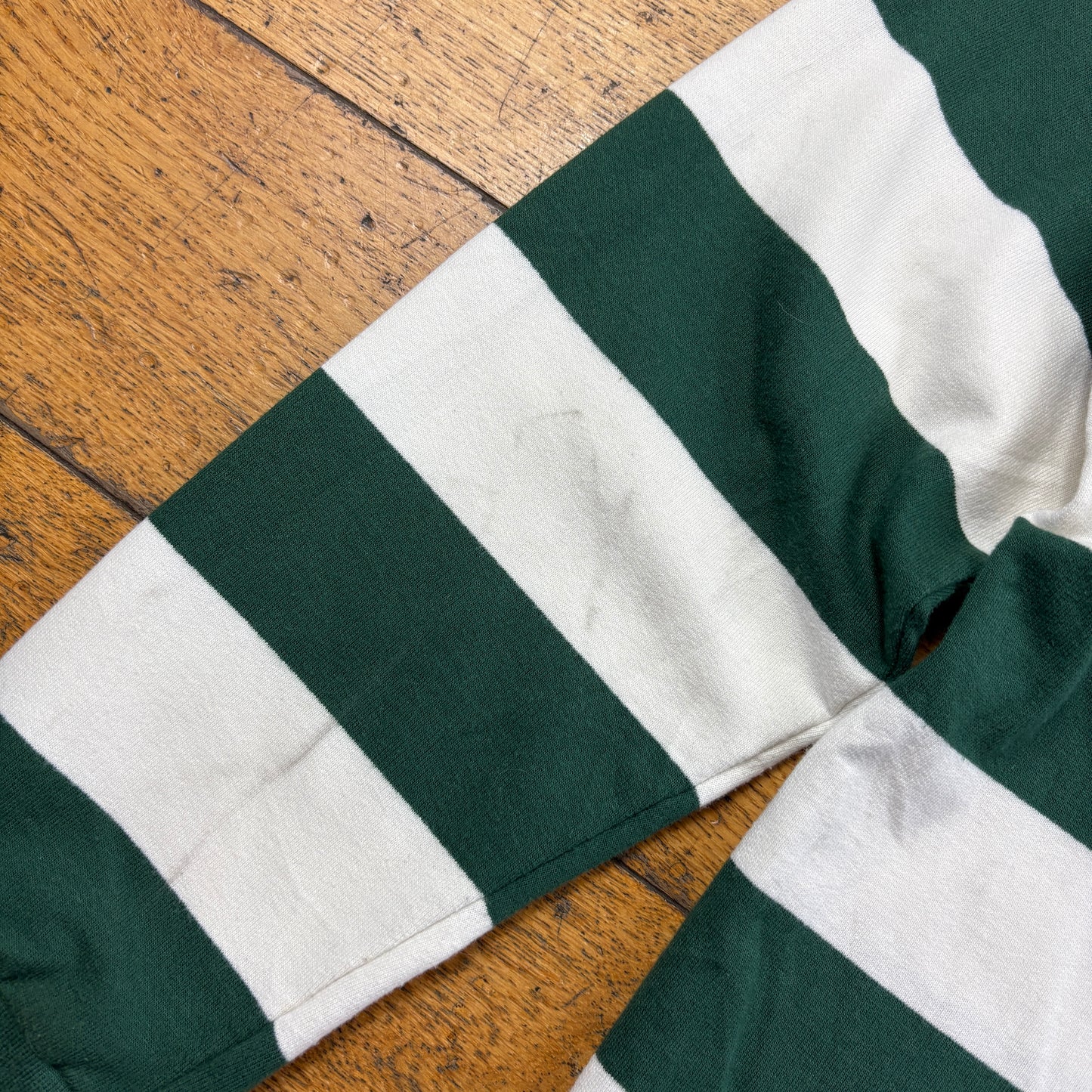 Vintage Green White Rugby Polo T-Shirt - S