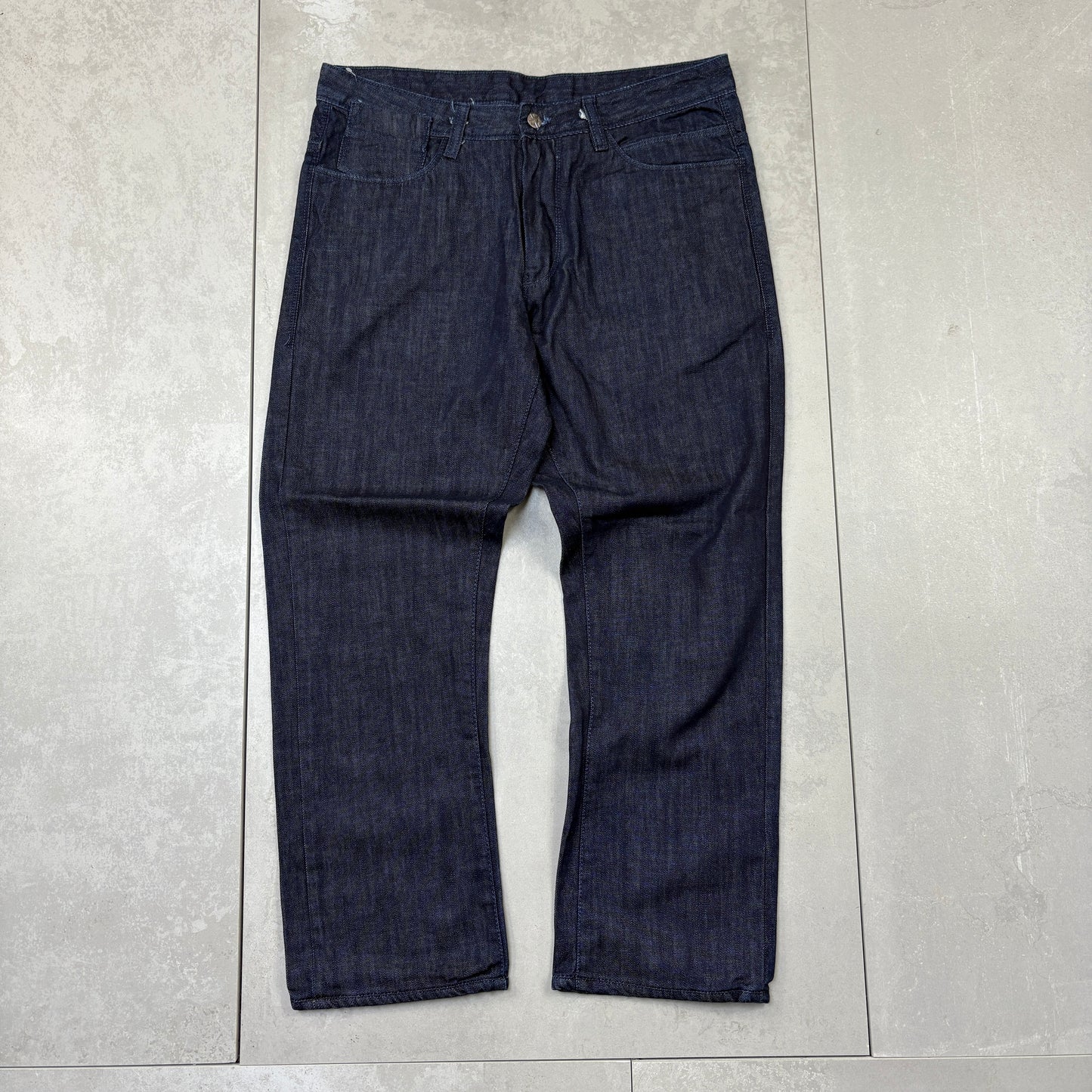 Vintage Embroidered Hip Hop Straight Blue Jeans - 34