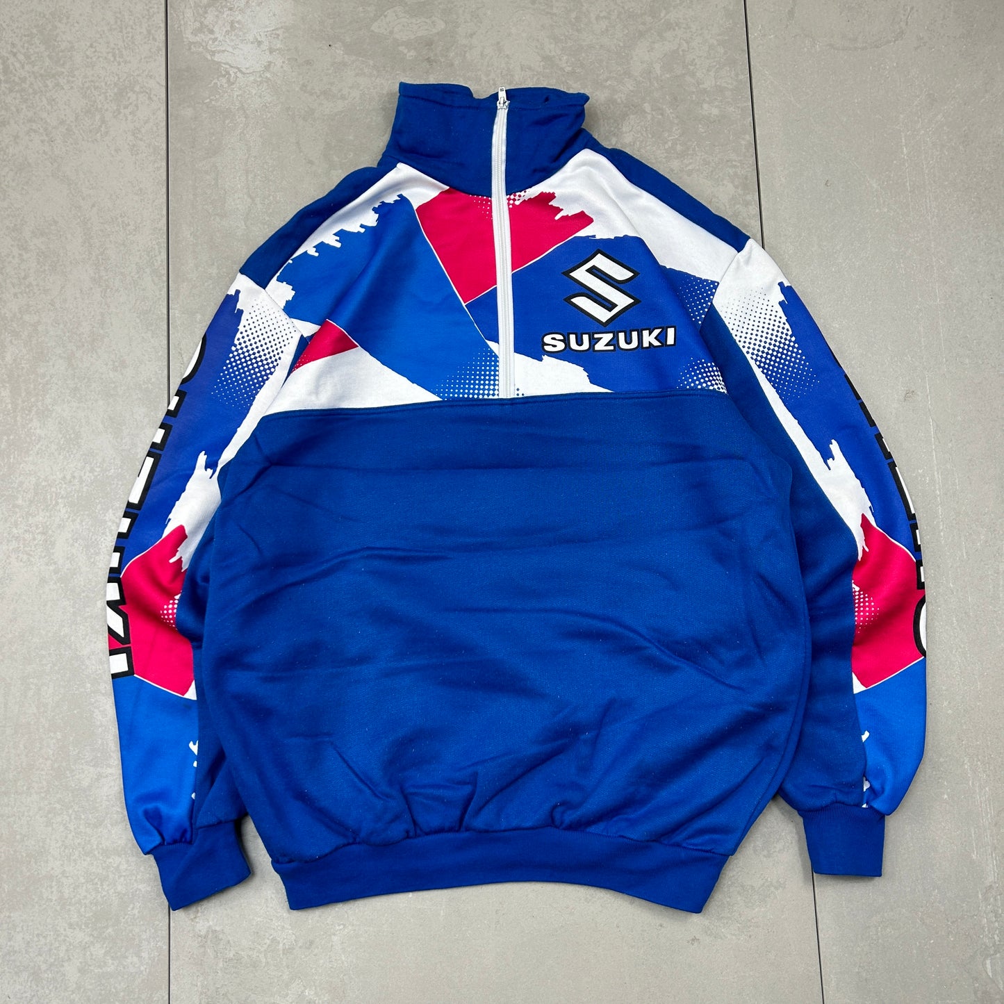 Vintage Suzuki Racing Blue Tracksuit Track Shell Windbreaker Jacket - L
