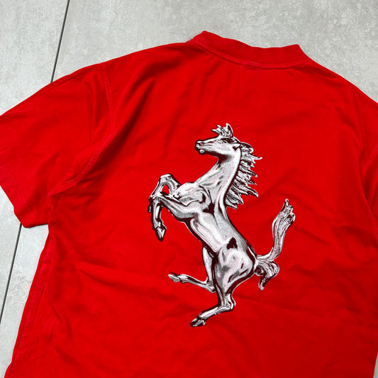Vintage 1999 Ferrari Graphic Red T-Shirt - M