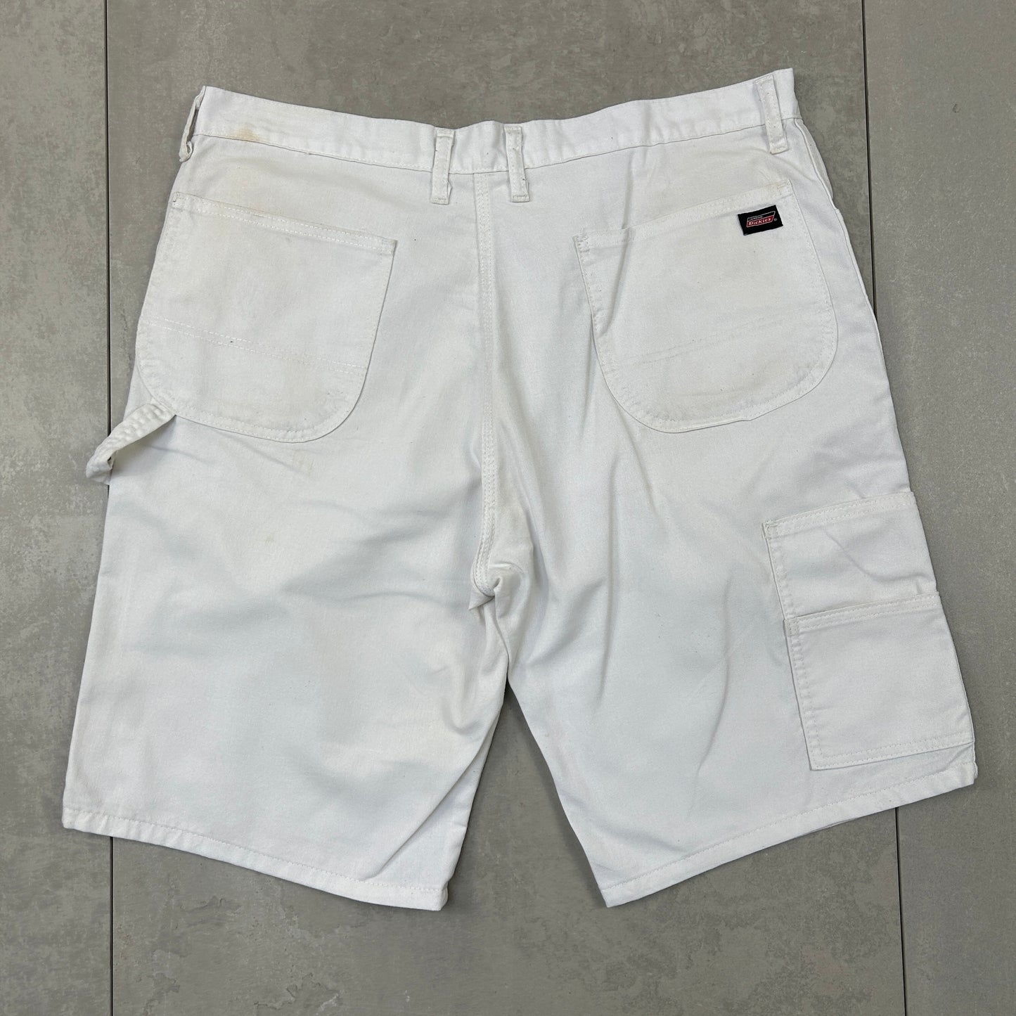 Vintage Dickies Workwear Carpenter Baggy White Shorts - 38