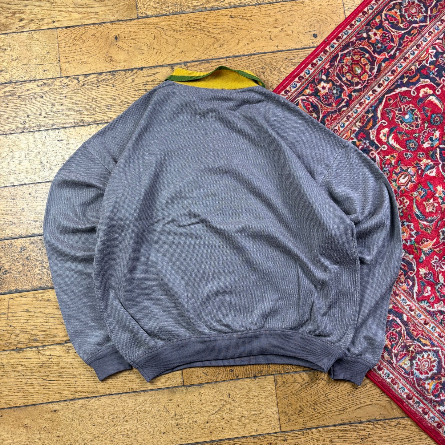 Vintage 90s Grey Graphic Rugby Sweatshirt - XL
