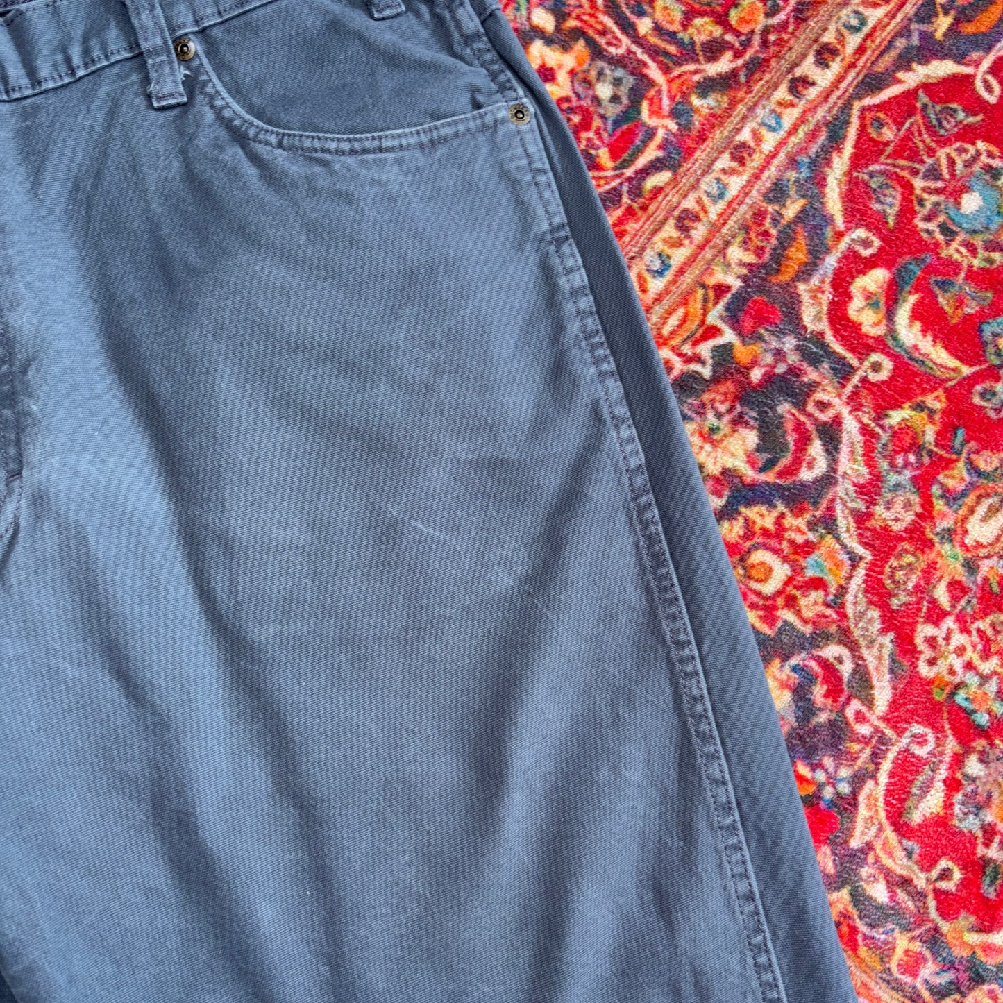 Vintage Dickies Workwear Carpenter Grey Navy Blue Baggy Shorts - 40