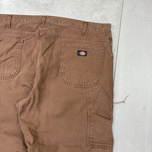 Vintage Dickies Workwear Carpenter Brown Baggy Trousers - 42