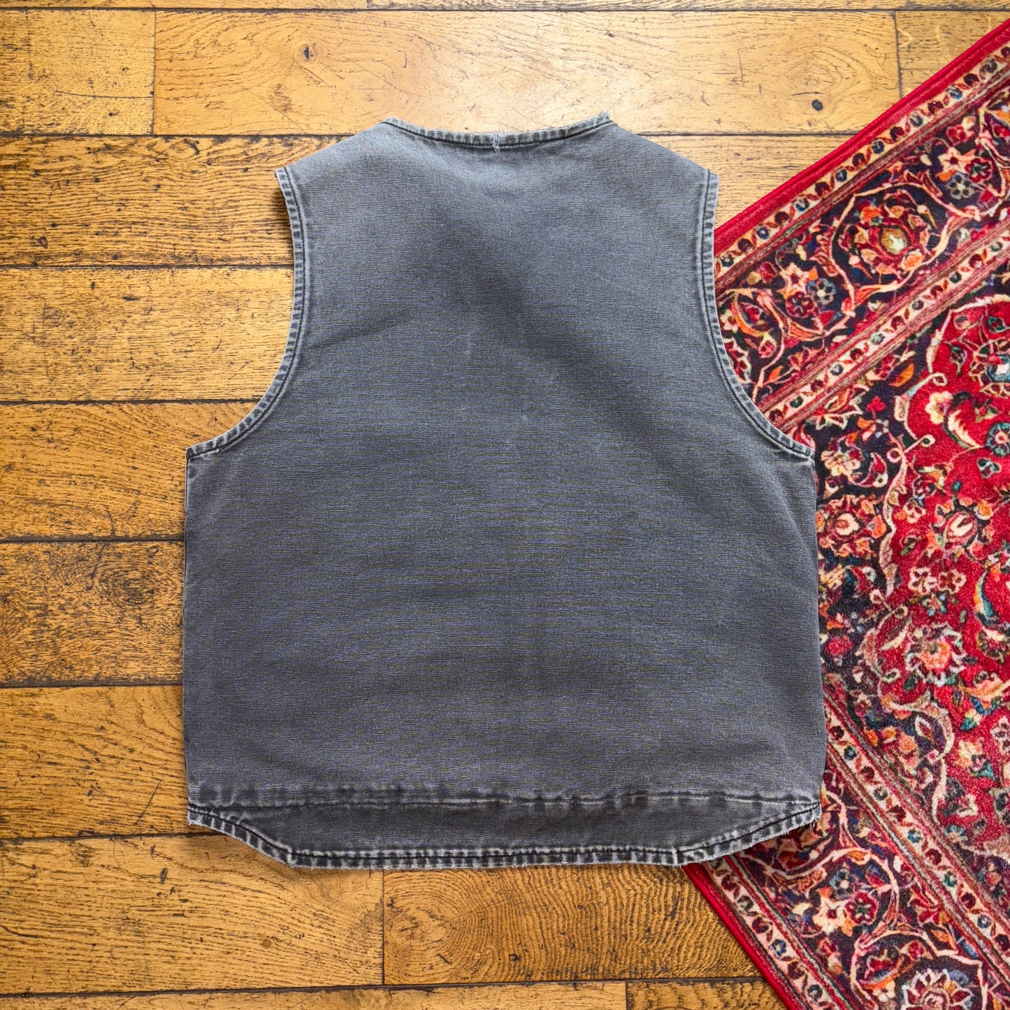 Vintage Carhartt Grey Faded Gilet Vest Workwear Jacket - M