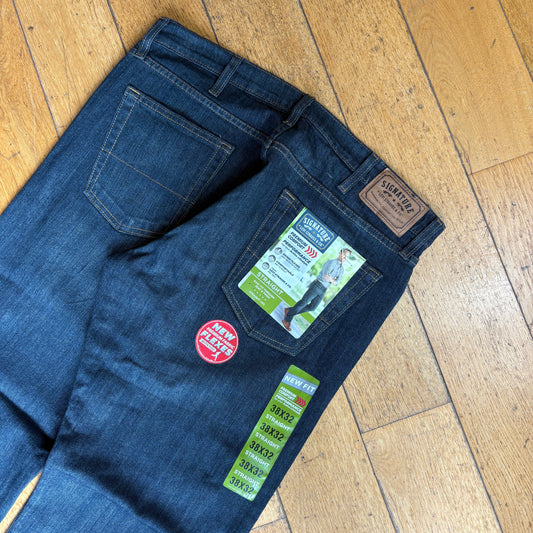 New Levis Baggy Straight Dark Blue Denim Jeans - 38