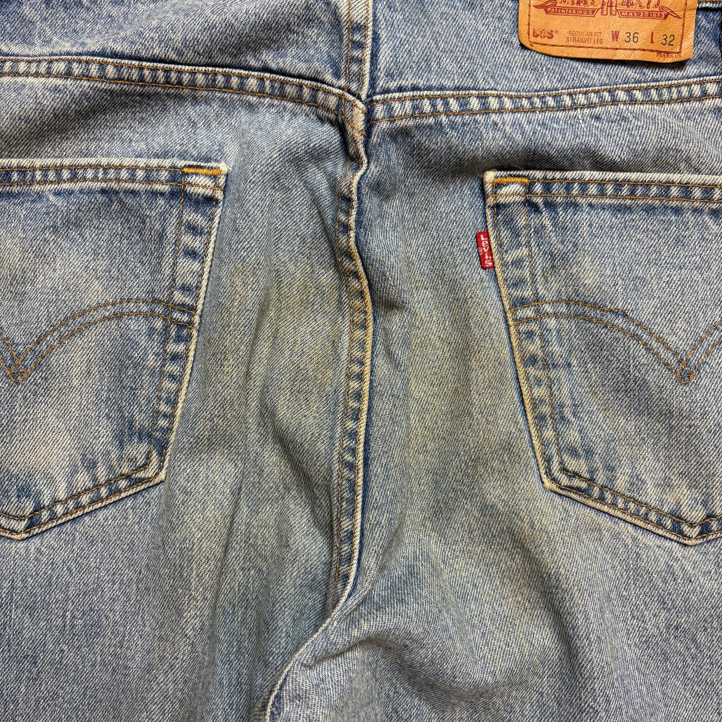 Vintage Levis 505 Straight Blue Denim Jeans - 36R
