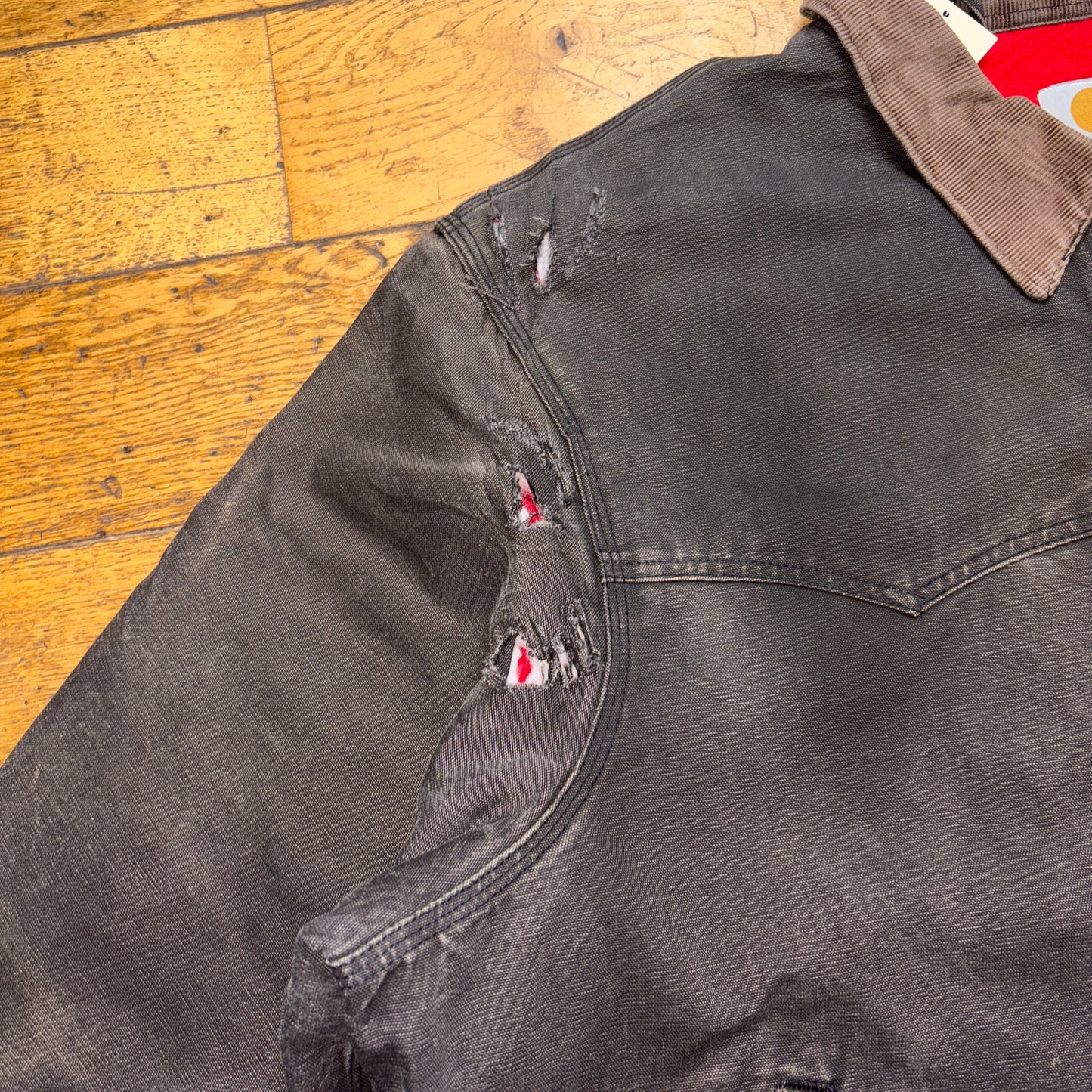 Vintage Carhartt Grey Distressed Thrasher Santa Fe Workwear Jacket - 2XL